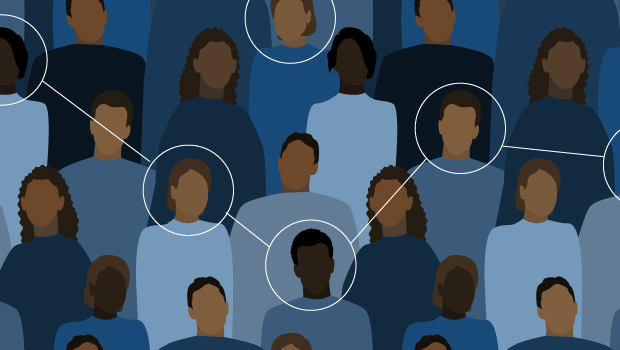 Illustration of a diverse crowd of people