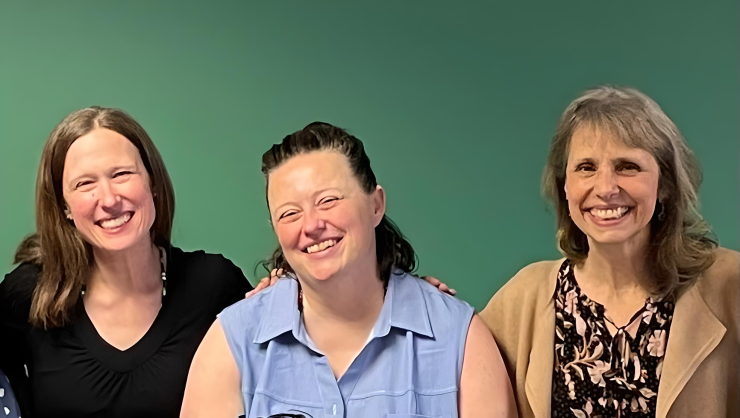 Photo of Claire Allen, Marina Peck, and Paula Lozano